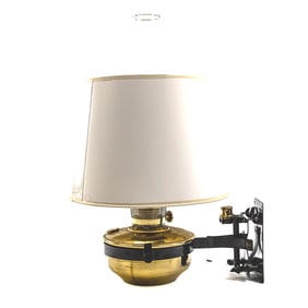 Aladdin Brass Railroad Oil Lamp W/Bracket
