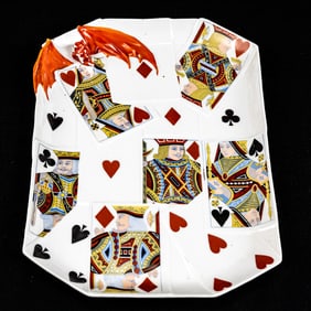 Royal Bayreuth Devil & Cards Dresser Tray