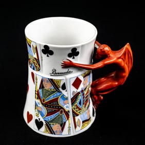 Royal Bayreuth Devil & Cards Beer Mug