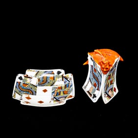 Royal Bayreuth Devil & Cards Dish & Pepper