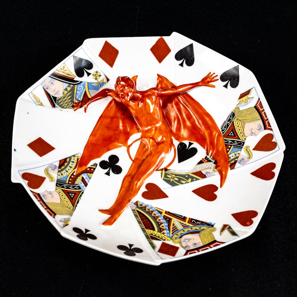 Royal Bayreuth Devil & Cards Candy Dish (1 of 6)