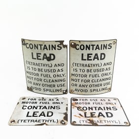 Lot of 4 Porcelain Gas Pump Signs