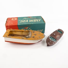 Fleetline Sea Wolf & Ideal Wind Up Speedboat