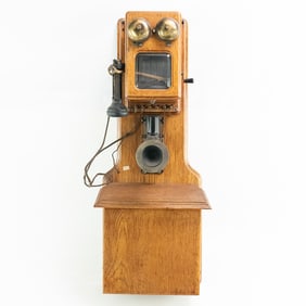 Rare 1905 Chicago Electric Supply Oak Wall Phone