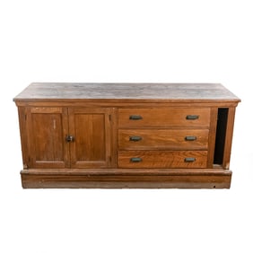 General Country Store Oak Counter, Cabinet