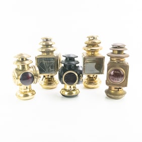 Lot of 5: Brass Car/Carriage Lights