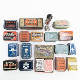 (13) 1930's Auto Light Bulb Tins/Boxes