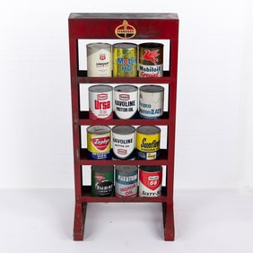 Metal Standard Oil Display Rack w/12 Cans
