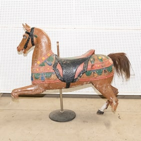 Vintage Heyn Carved Wood Carousel Horse