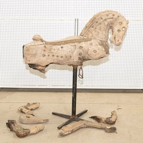 Vintage Parker Carved Wood Carousel Horse