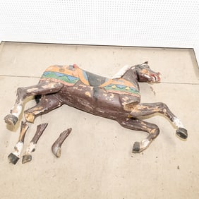 Vintage Heyn Carved Wood Carousel Horse