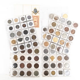 92 Assorted IL Club Lodge Political Chicago Tokens