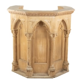 Large Unfinished Wood Church Pulpit