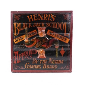 Wood Black Jack School Advertising Sign