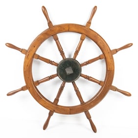 Mahogany Wood Ship's Wheel