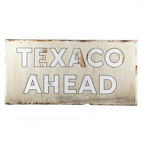 "Texaco" Ahead Single Sided Metal Advertising Sign