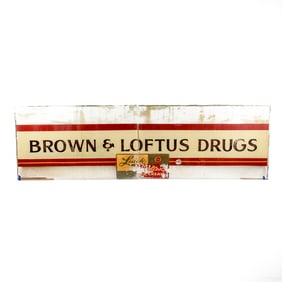 2-Piece Reverse Painted Brown & Loftus Drugs Sign