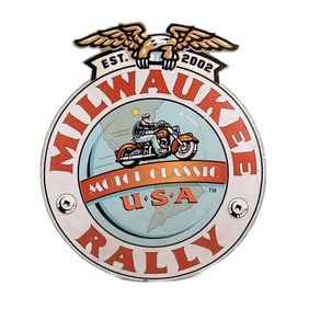 Milwaukee Motorcycle Rally Die Cut Wood/Vinyl Sign