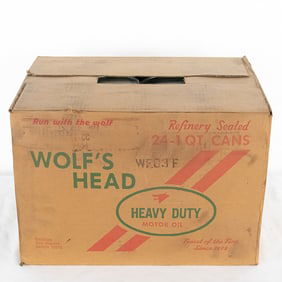 Full Case (24) Quarts Of Vintage Wolf's Head Oil