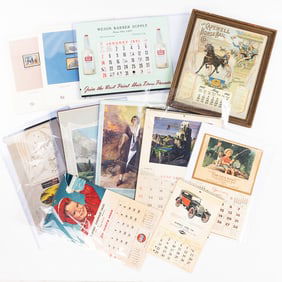 Lot of 11: Vintage Calendars-Some Automobilia