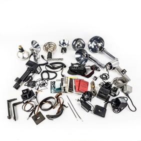 Misc Box of Camera Accessories Canon, Gossen..