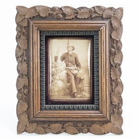 Vintage Framed Photo of a Fireman