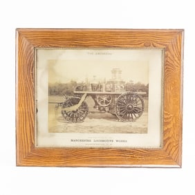 Large Framed Photo of a Amoskeag Fire Steam Engine