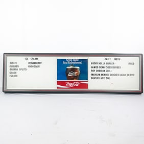 Large Coca Cola Menu Board