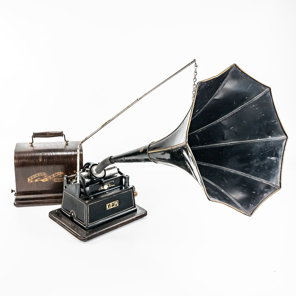 Edison Model B Black Gem Cyl Phono w/Horn (1 of 18)