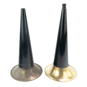 (2) Cylinder Phonograph 14" Horns
