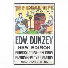 Large 6ft Phono Sign Edw. Dunzey Elroy WI