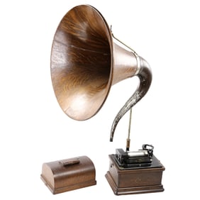 Edison Fireside Cylinder Phonograph w/Cygnet Horn