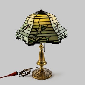 Lamb Bros & Greene Leaded Glass Table Lamp