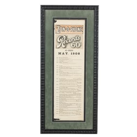 Framed Ad Poster For 1908 Zonophone Records