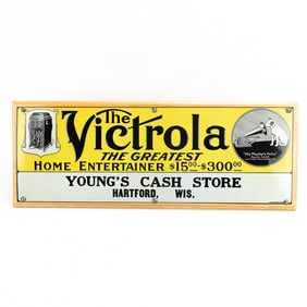 Embossed Tin Litho Victor Dealer Advertisement