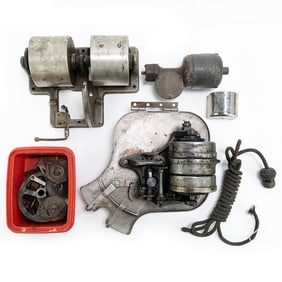Box of Disc Phonograph Motors and Parts