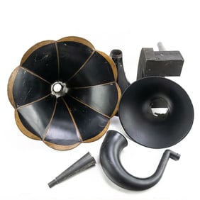 Box Lot of Phonograph Horns