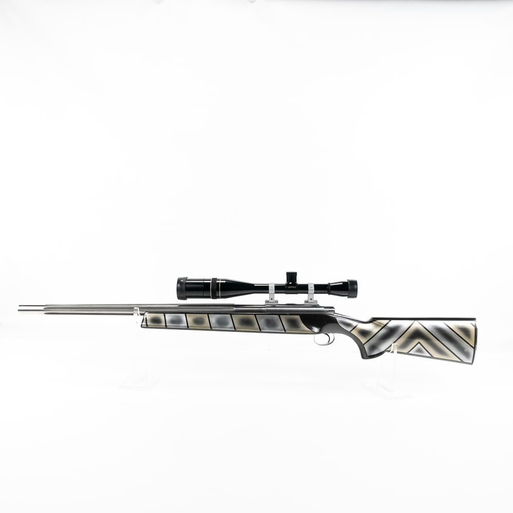 Hall Custom Target 6PPC .262 Benchrest Rifle 383: Hall Custom Target 6PPC .262 Benchrest Rifle in excellent condition. HEAVY fluted barrel w/excellent bore. Fluted bolt. Leupold 36x Benchrest scope with AO. Benchrest, custom painted full floated stoc