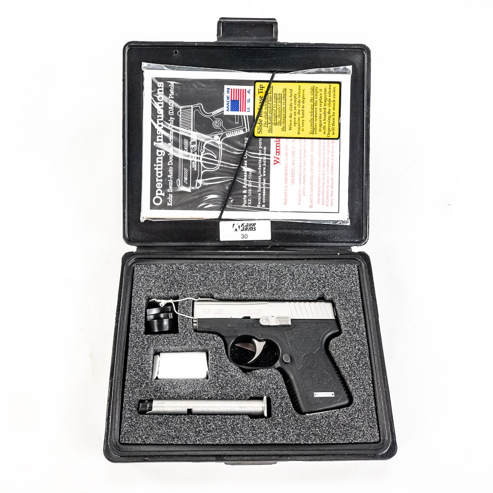 Kahr P380 .380acp 2.5" Pistol RC9618: Kahr P380 .380acp 2.5" Pistol in very good condition with light wear. Comes with the original case, manual and 2x magazines. S/N:RC9618