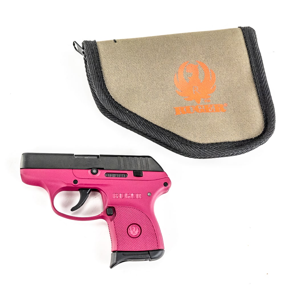 Ruger LCP .380acp Pistol 373-97943: Ruger LCP .380acp Pistol in excellent condition. Frame in raspberry. Comes with 1x magazine and soft case. S/N:373-97943