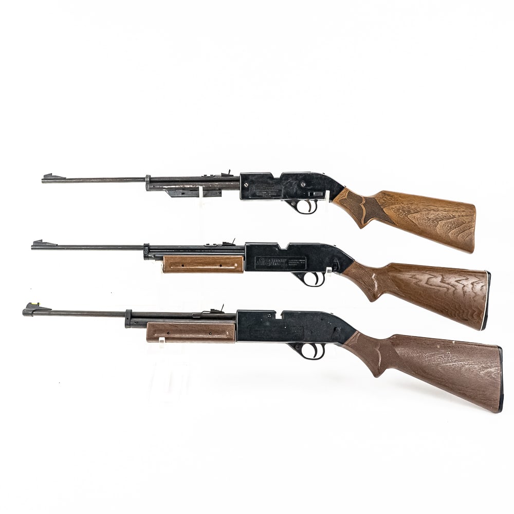 3x Crosman Powermaster 760 177cal Rifles: 3x Crosman Powermaster 760 177cal Rifles: 2x in good condition, 1x parts rifle CANNOT TEST FIRE AIR GUNS FOR FUNCTION!