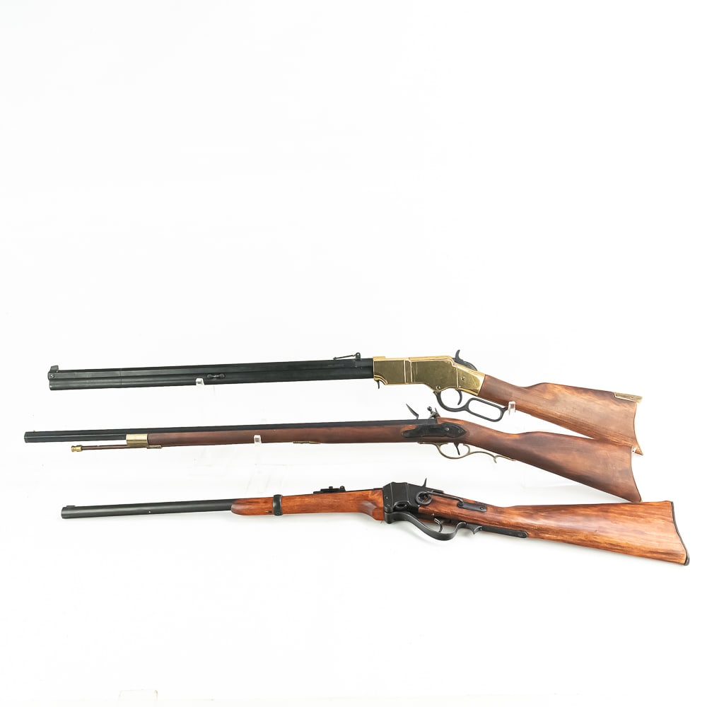 3x Display Rifles: 3x Display Non-Functional Rifles: -Henry 1860 Rifle -Sharps 1863 Rifle -Flintlock Rifle