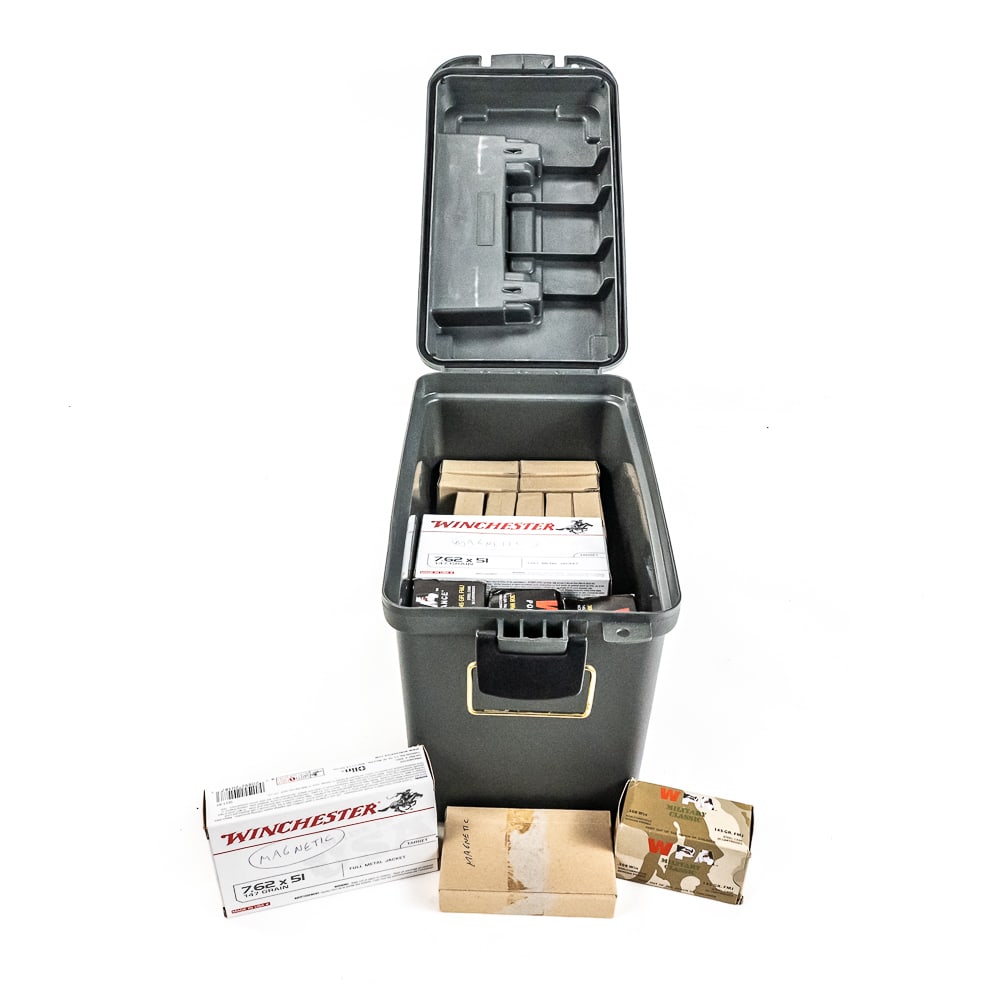 .308 / 7.62X51 Ammunition In Ammo Box: .308 / 7.62X51 Ammunition (Quantities Approximate): - 200rds Wolf 145gr FMJ, 100rds Winchester 147gr FMJ, 200rds HIRTENBERGER GERMAN 7.62X51MM STG58