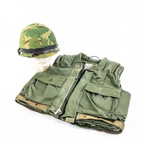 Vietnam War M1 Helmet and M55 Body Armor