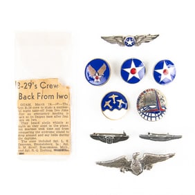WWII USAAF Sterling Wings, DI, Sweetheart Pin Lot
