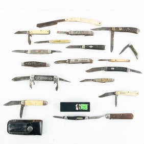 18 Vintage Pocket Knives/Razors