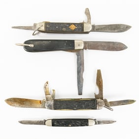 4 Antique Camillus Folding Knives