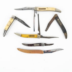6 Antique Fish-Knife Folding Knives