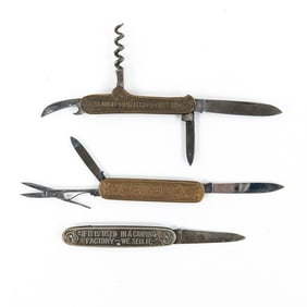 3 Antique Solingen Advertising Knives