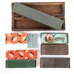 6 Antique American Knife Sharpener Stones